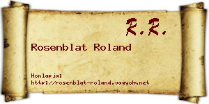Rosenblat Roland névjegykártya