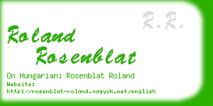 roland rosenblat business card